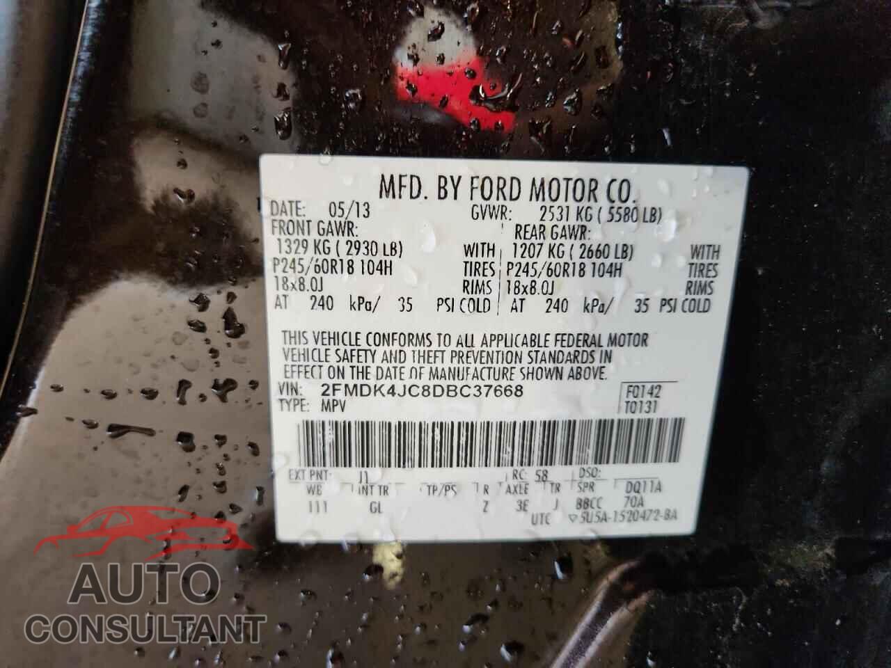 FORD EDGE 2013 - 2FMDK4JC8DBC37668
