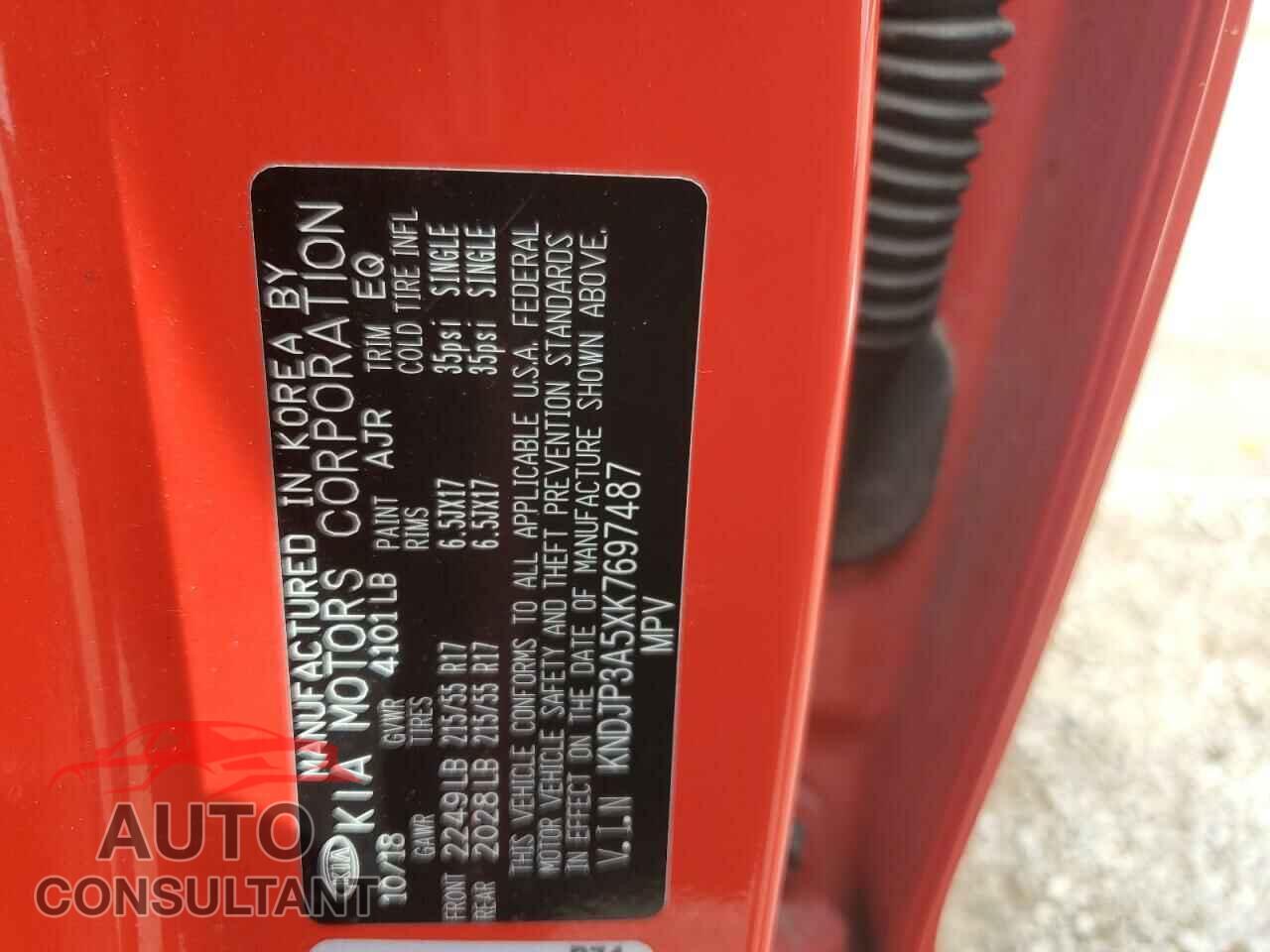 KIA SOUL 2019 - KNDJP3A5XK7697487