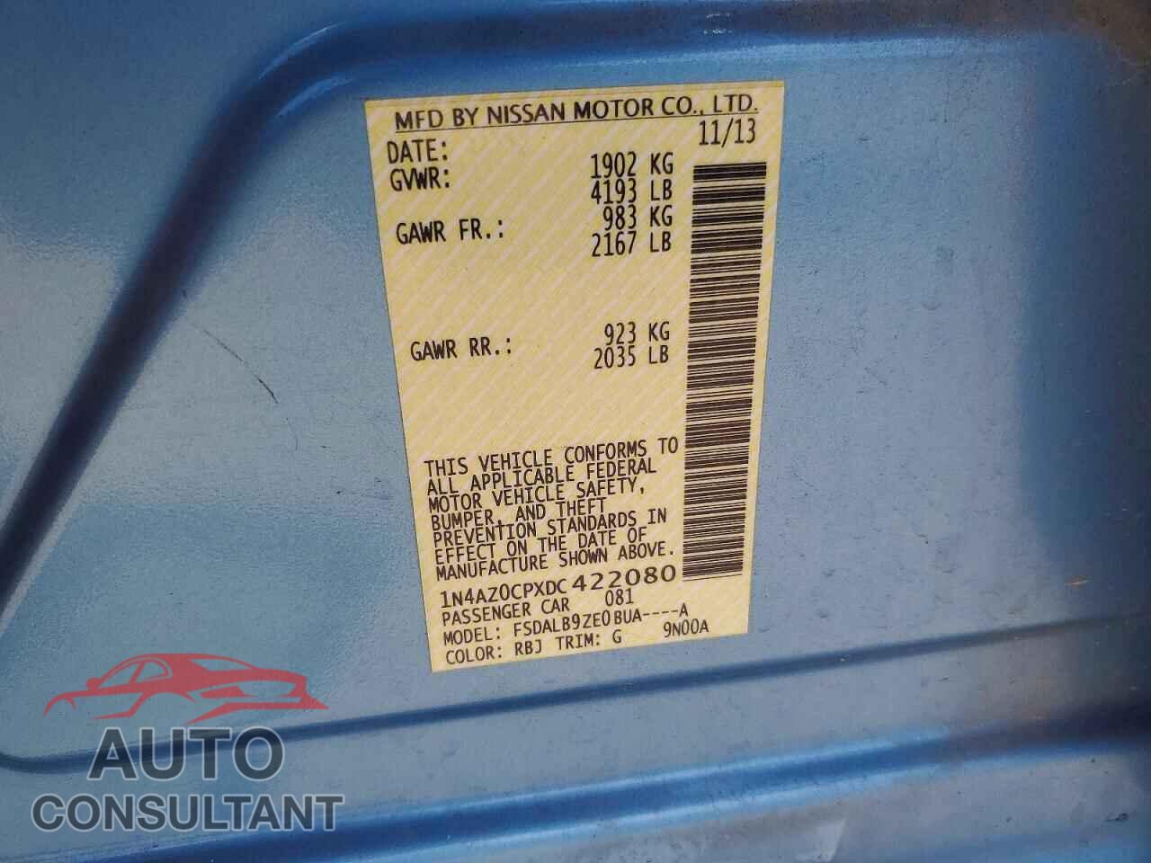 NISSAN LEAF 2013 - 1N4AZ0CPXDC422080