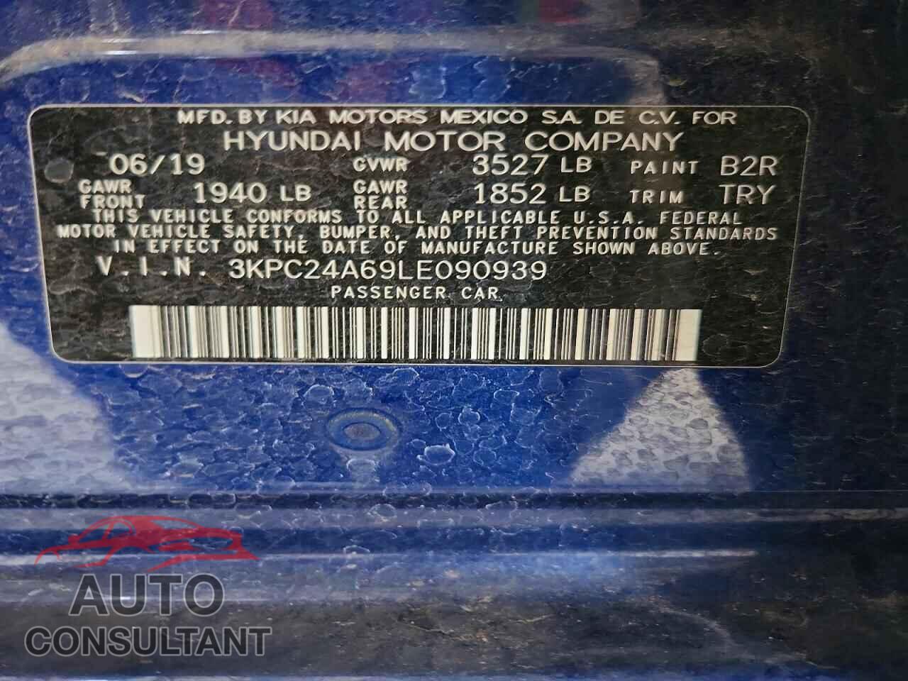 HYUNDAI ACCENT 2020 - 3KPC24A69LE090939