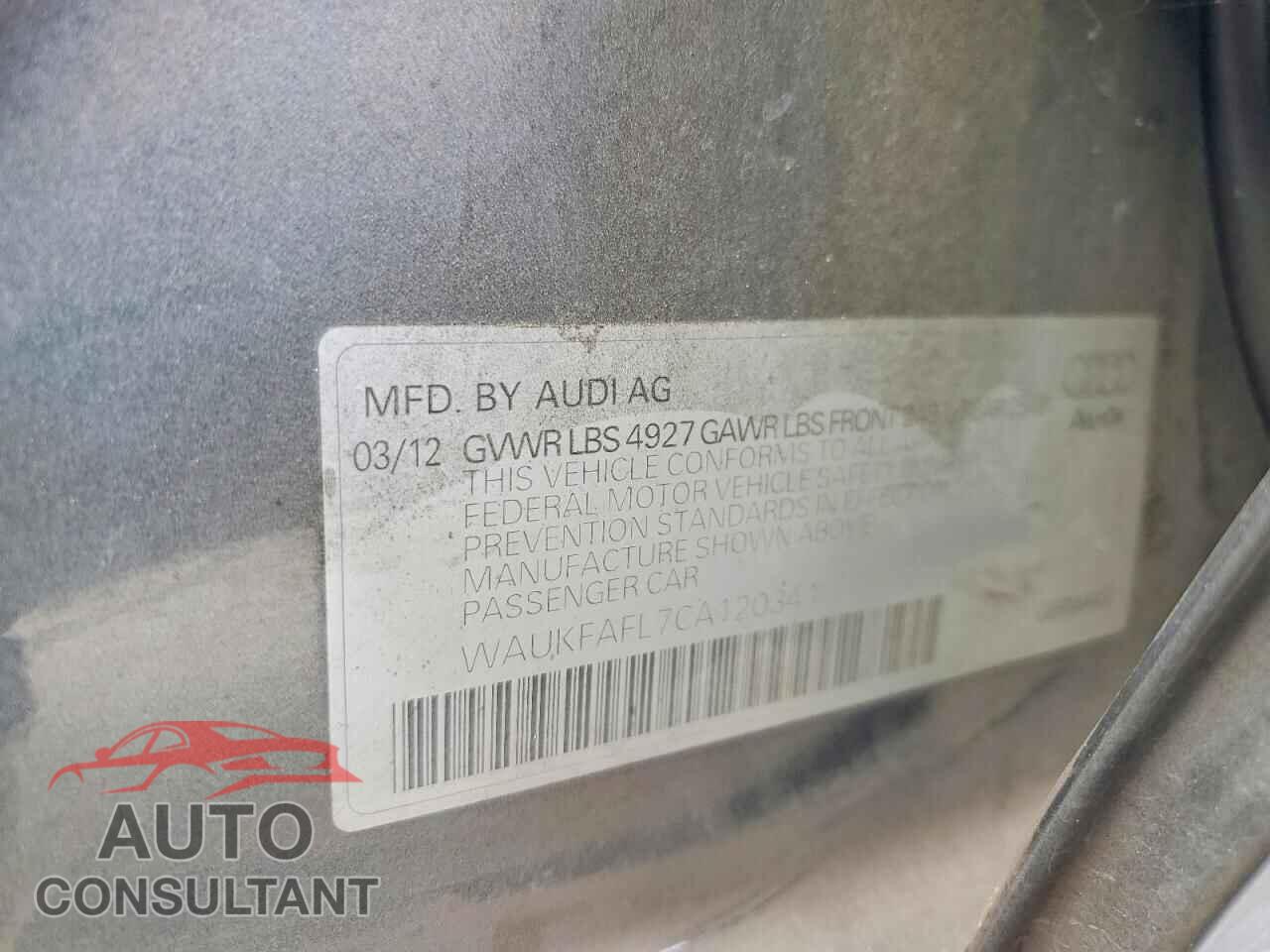 AUDI A4 2012 - WAUKFAFL7CA120341