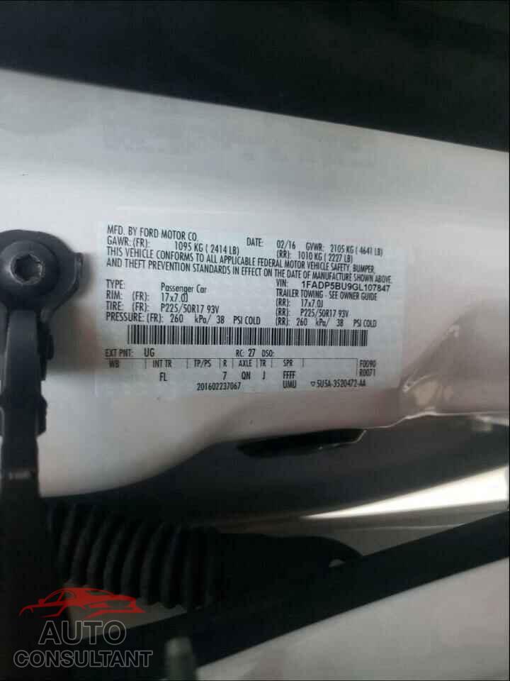 FORD CMAX 2016 - 1FADP5BU9GL107847