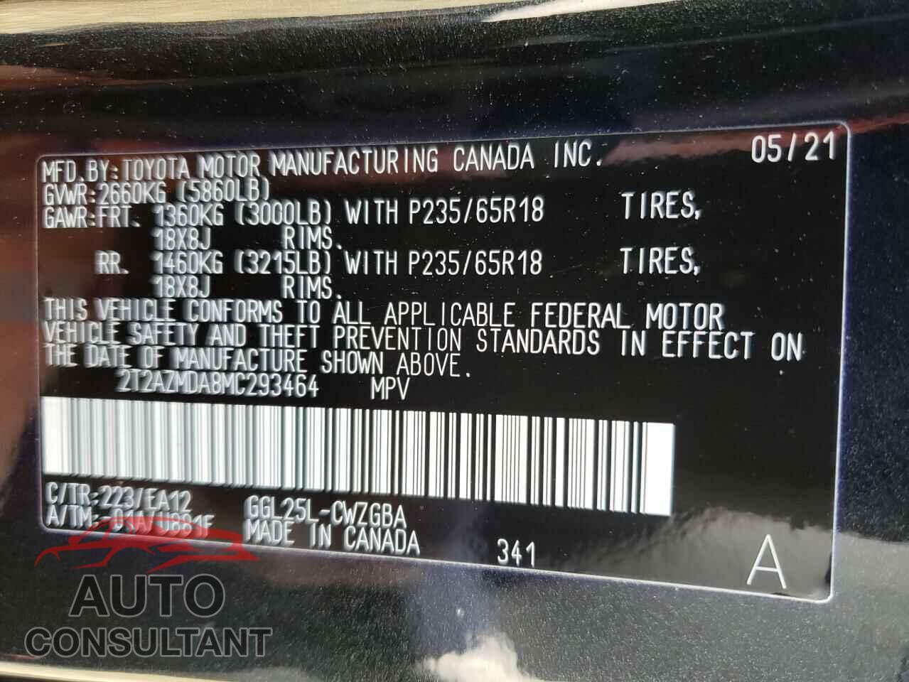 LEXUS RX350 2021 - 2T2AZMDA8MC293464