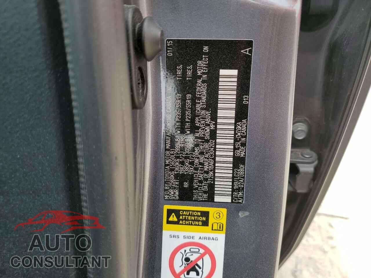 LEXUS RX350 2015 - 2T2BK1BA6FC304202