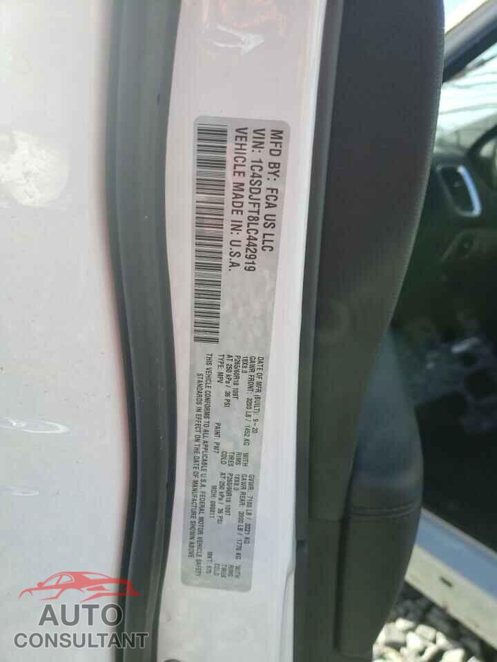 DODGE DURANGO 2020 - 1C4SDJFT8LC442919