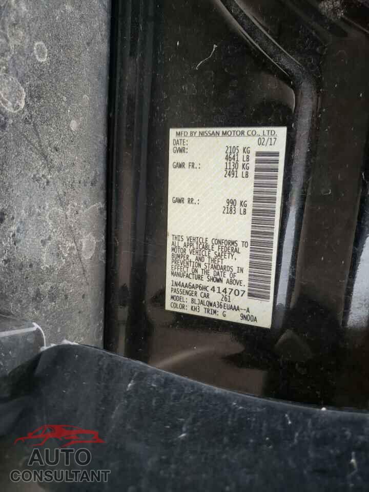 NISSAN MAXIMA 2017 - 1N4AA6AP6HC414707