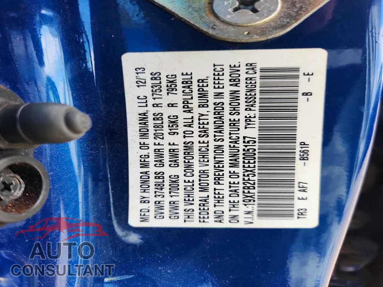 HONDA CIVIC 2014 - 19XFB2F5XEE005157