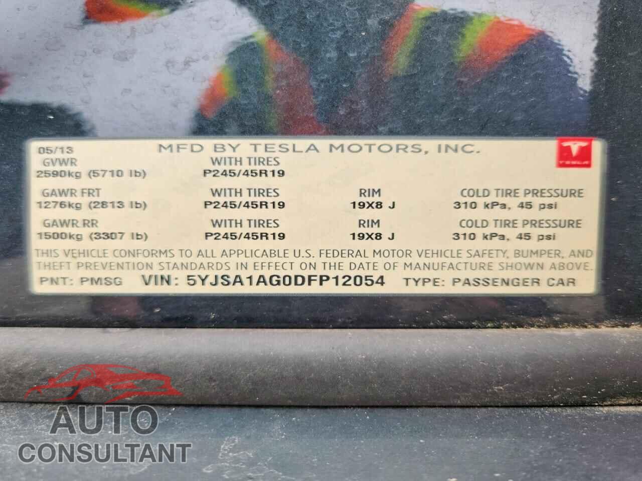 TESLA MODEL S 2013 - 5YJSA1AG0DFP12054