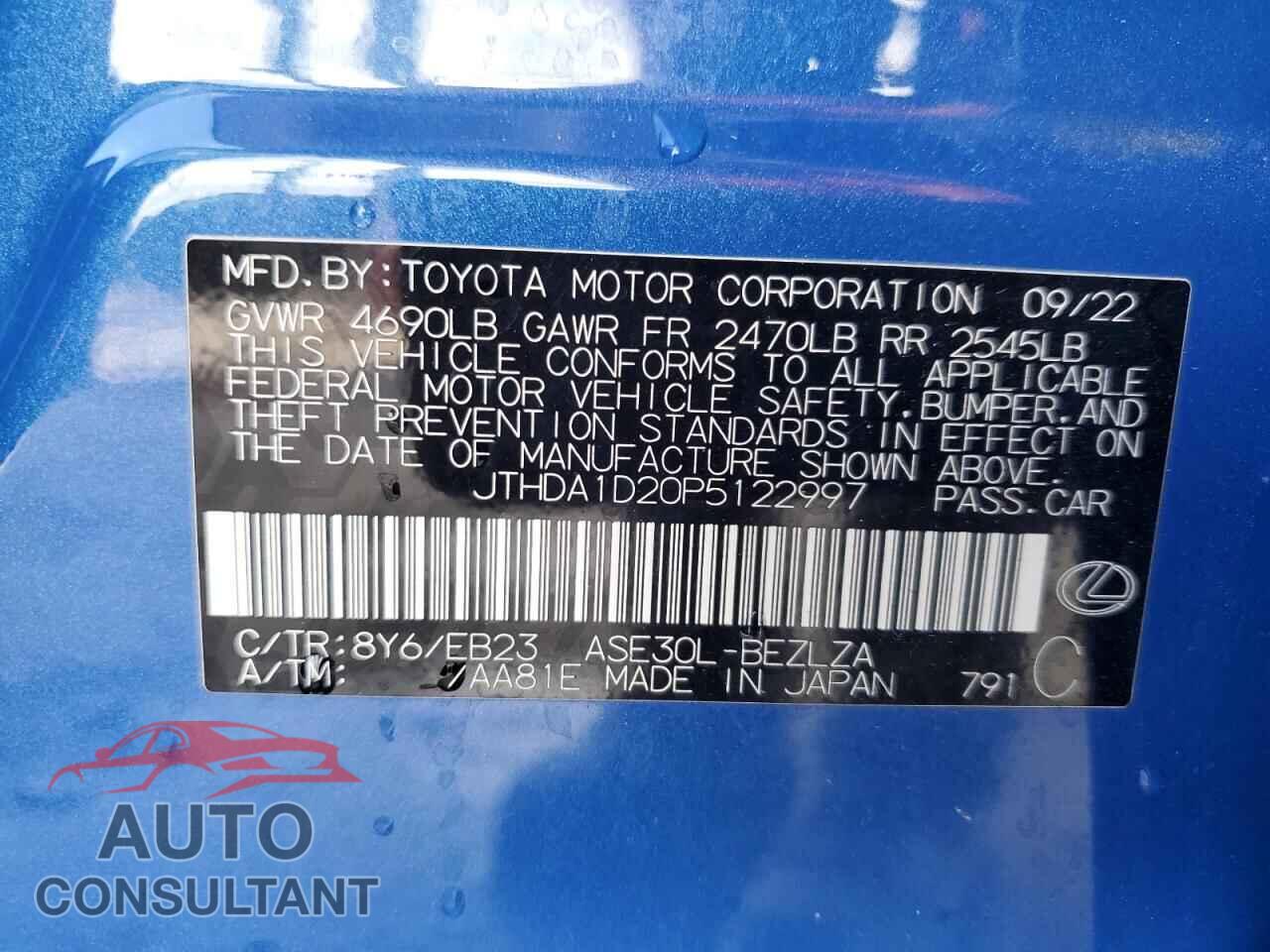 LEXUS IS 2023 - JTHDA1D20P5122997