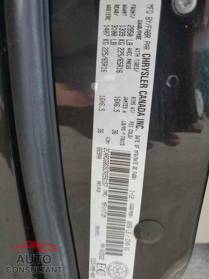 DODGE CARAVAN 2012 - 2C4RDGBG5CR256157