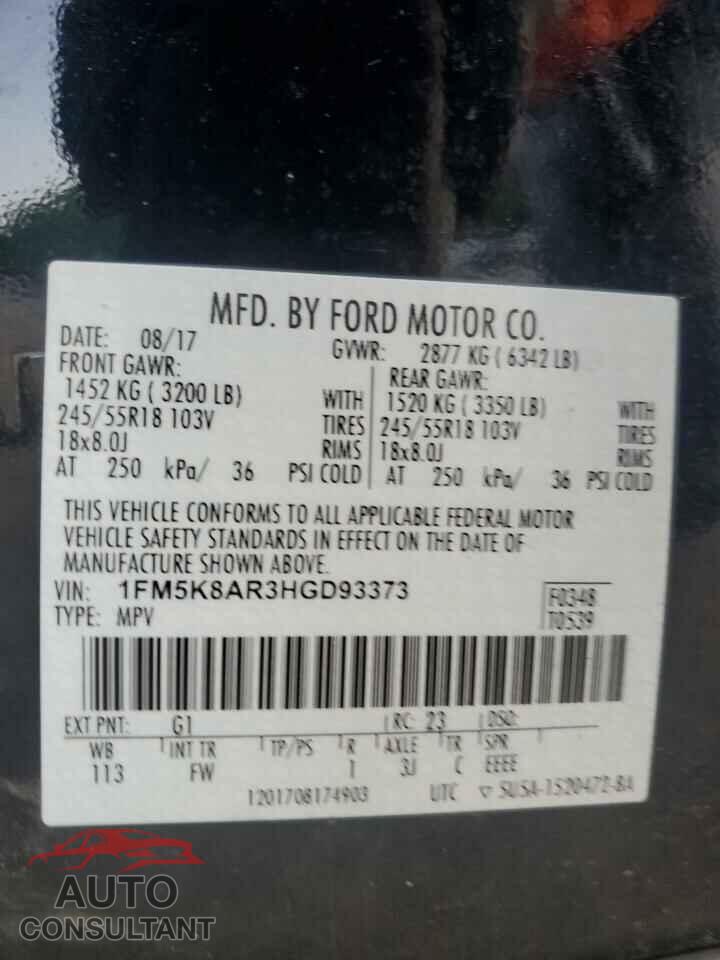 FORD EXPLORER 2017 - 1FM5K8AR3HGD93373