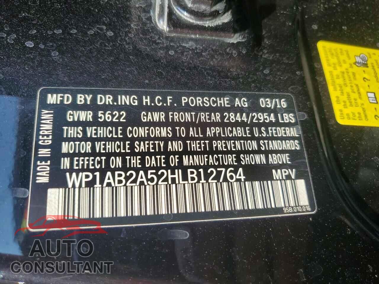 PORSCHE MACAN 2017 - WP1AB2A52HLB12764