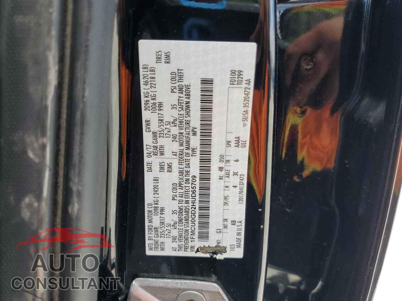 FORD ESCAPE 2017 - 1FMCU0GD2HUD65709