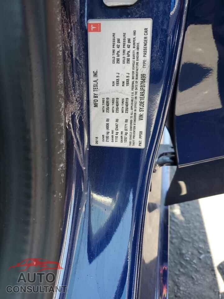 TESLA MODEL 3 2018 - 5YJ3E1EA9JF076499