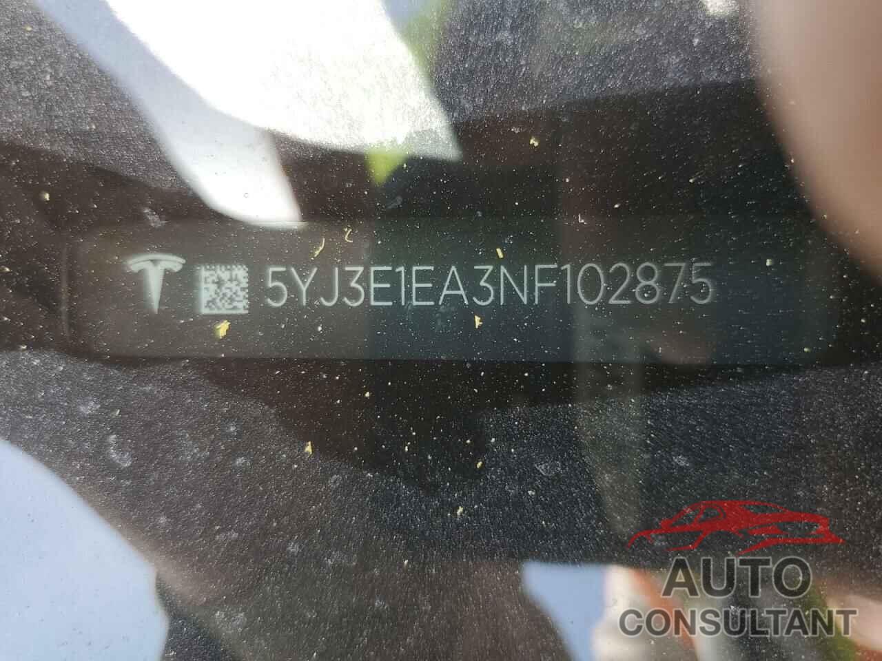 TESLA MODEL 3 2022 - 5YJ3E1EA3NF102875