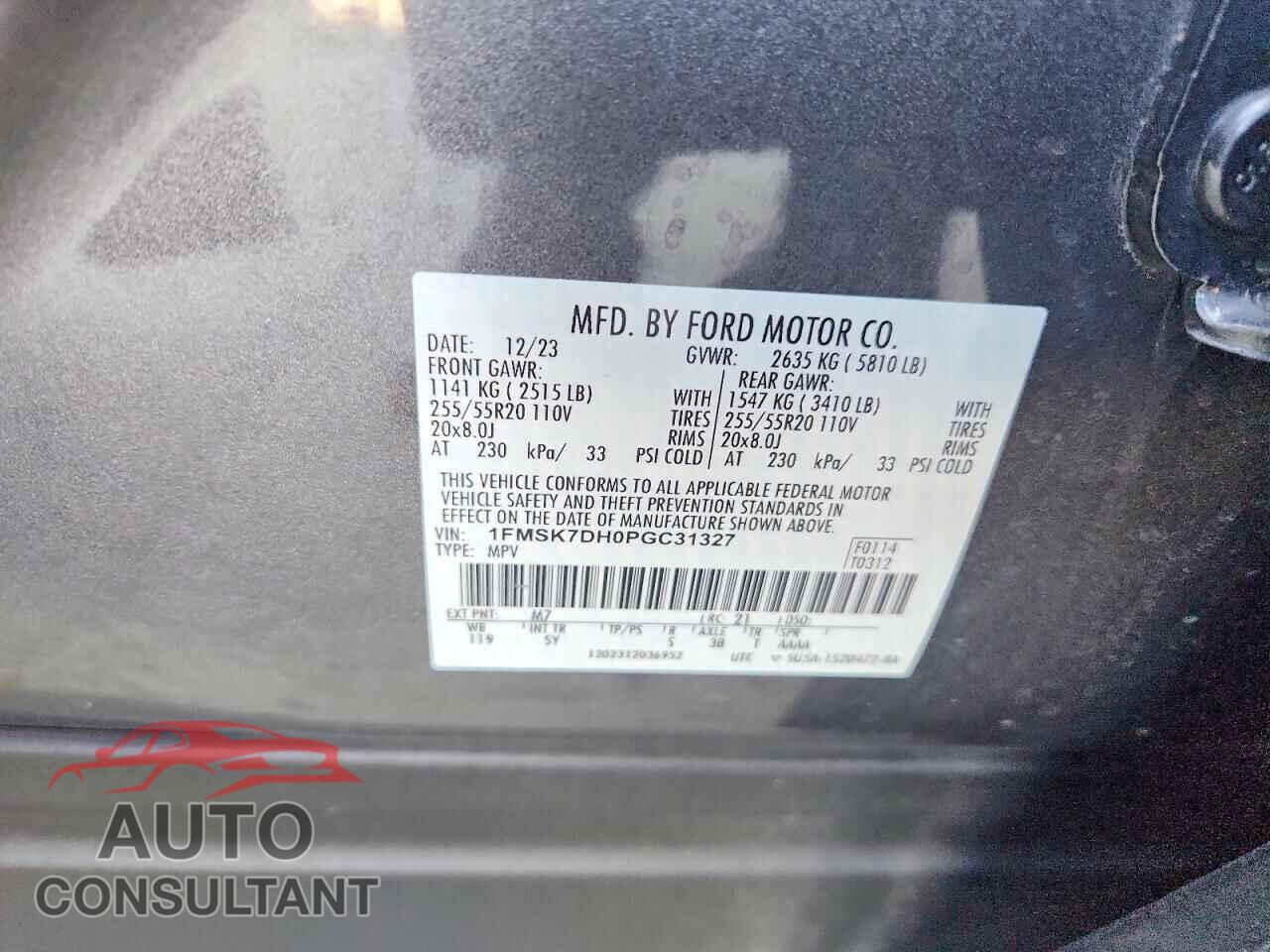 FORD EXPLORER 2023 - 1FMSK7DH0PGC31327
