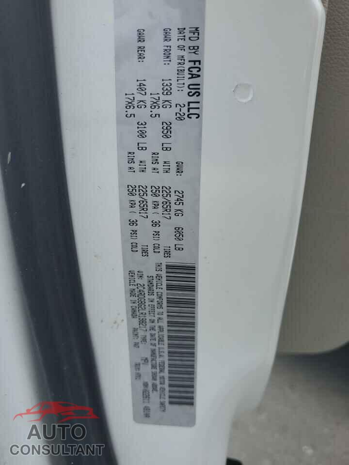 DODGE CARAVAN 2020 - 2C4RDGBG2LR198217
