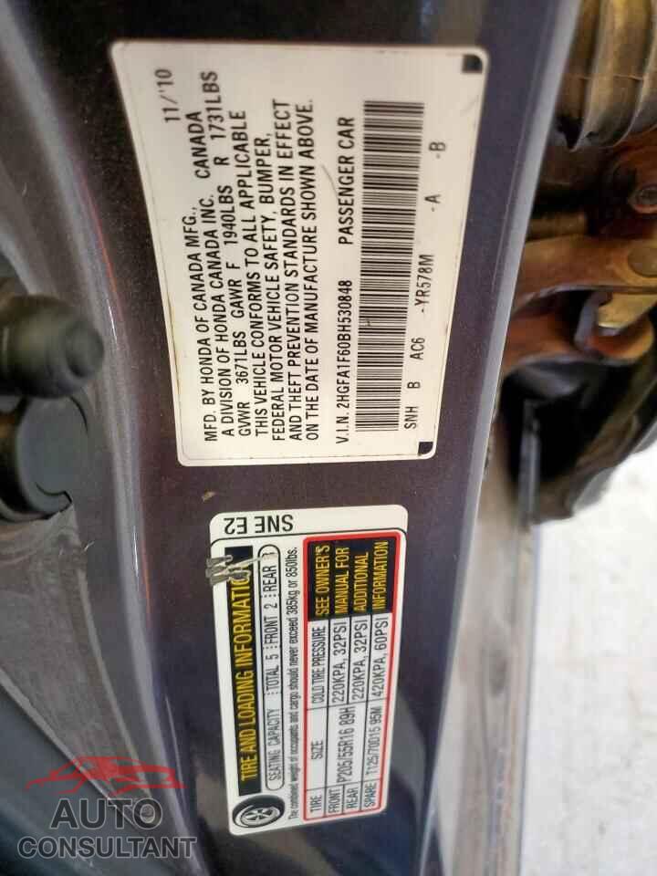 HONDA CIVIC 2011 - 2HGFA1F60BH530848