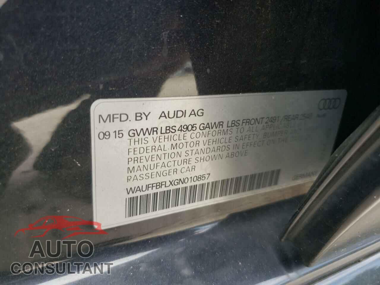 AUDI A4 2016 - WAUFFBFLXGN010857