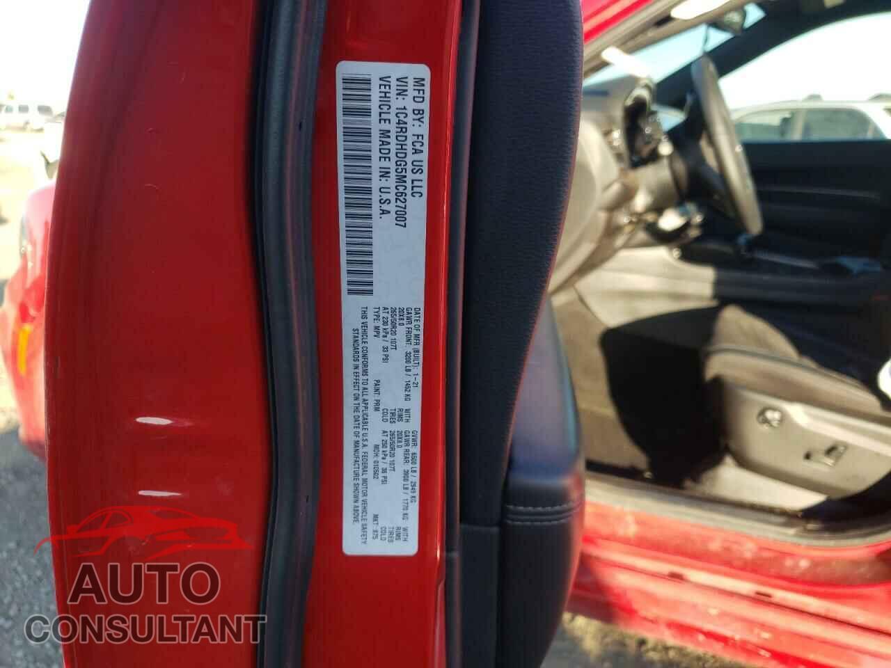 DODGE DURANGO 2021 - 1C4RDHDG5MC627007