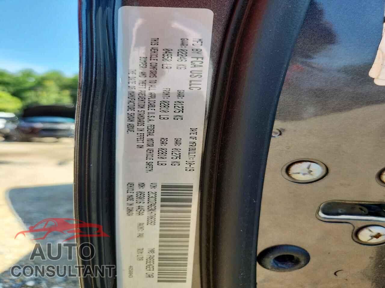 DODGE CHALLENGER 2019 - 2C3CDZAG3KH708392