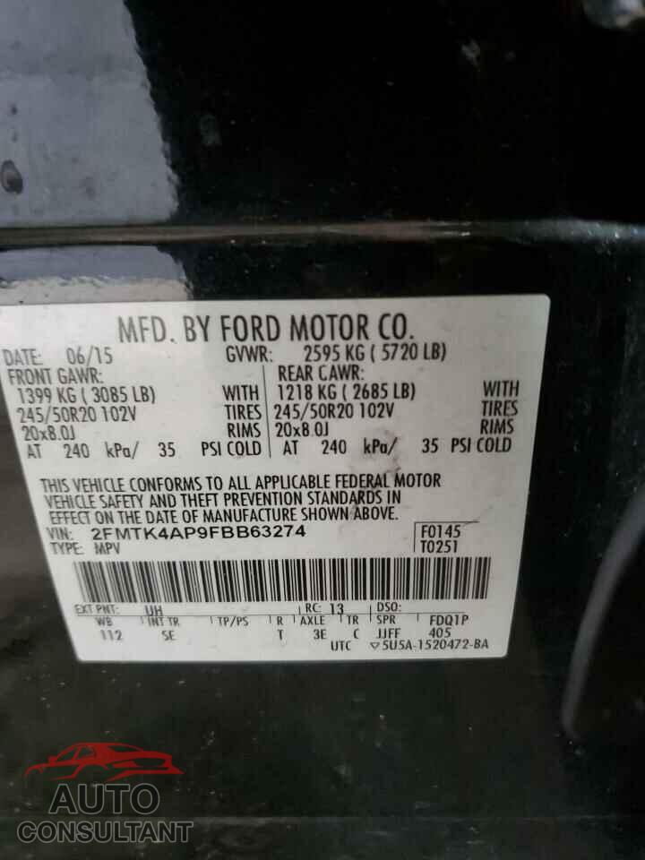 FORD EDGE 2015 - 2FMTK4AP9FBB63274