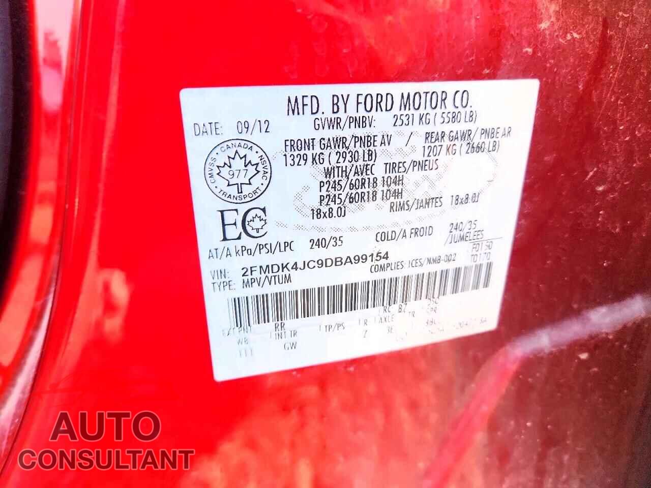 FORD EDGE 2013 - 2FMDK4JC9DBA99154