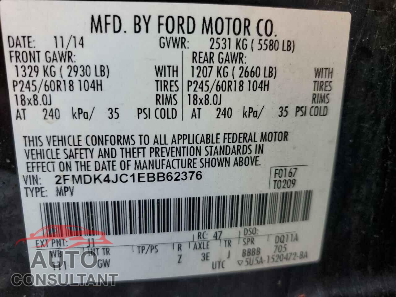 FORD EDGE 2014 - 2FMDK4JC1EBB62376