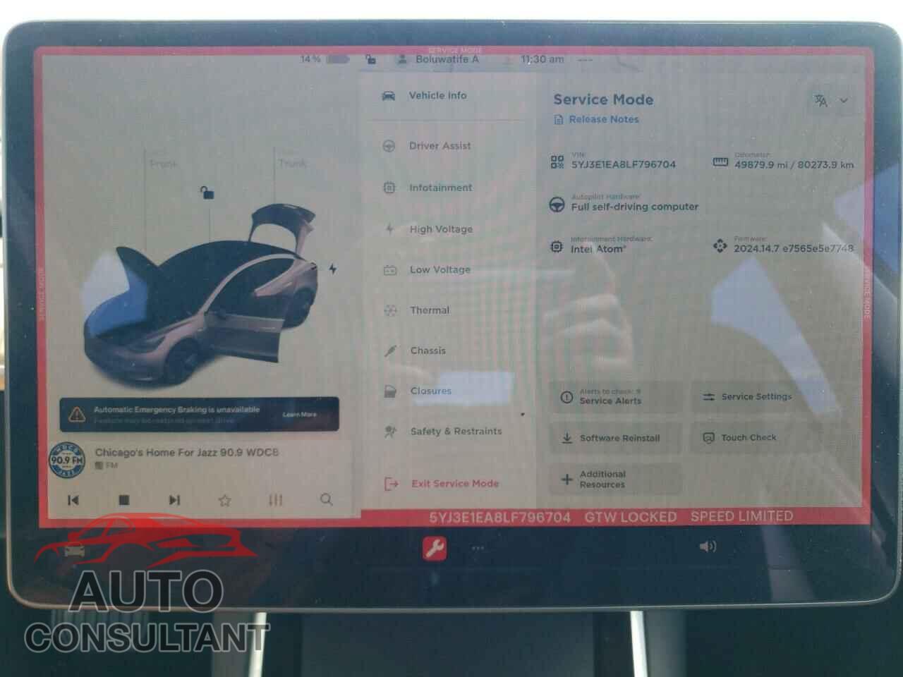 TESLA MODEL 3 2020 - 5YJ3E1EA8LF796704