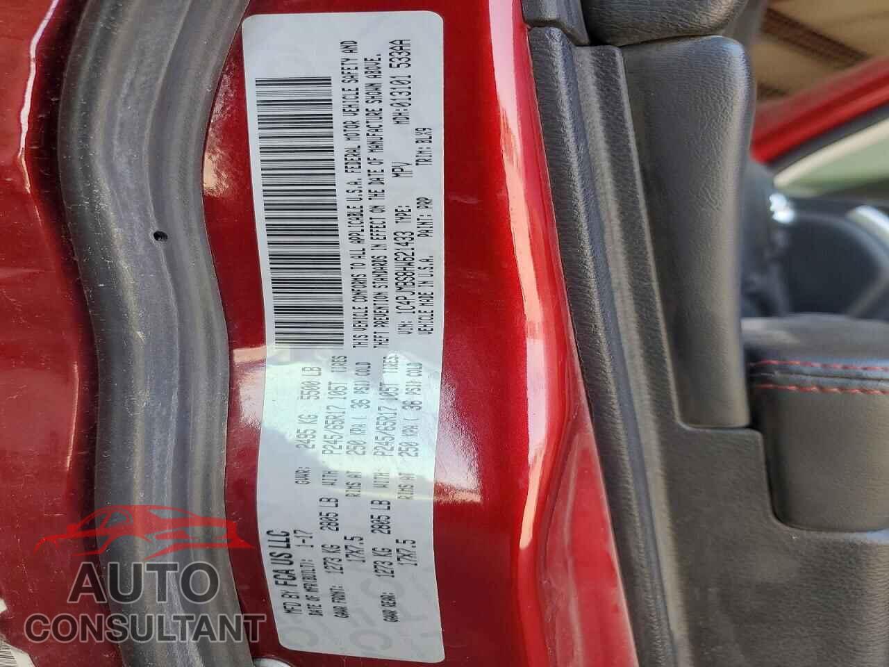 JEEP CHEROKEE 2017 - 1C4PJMBS8HW621433