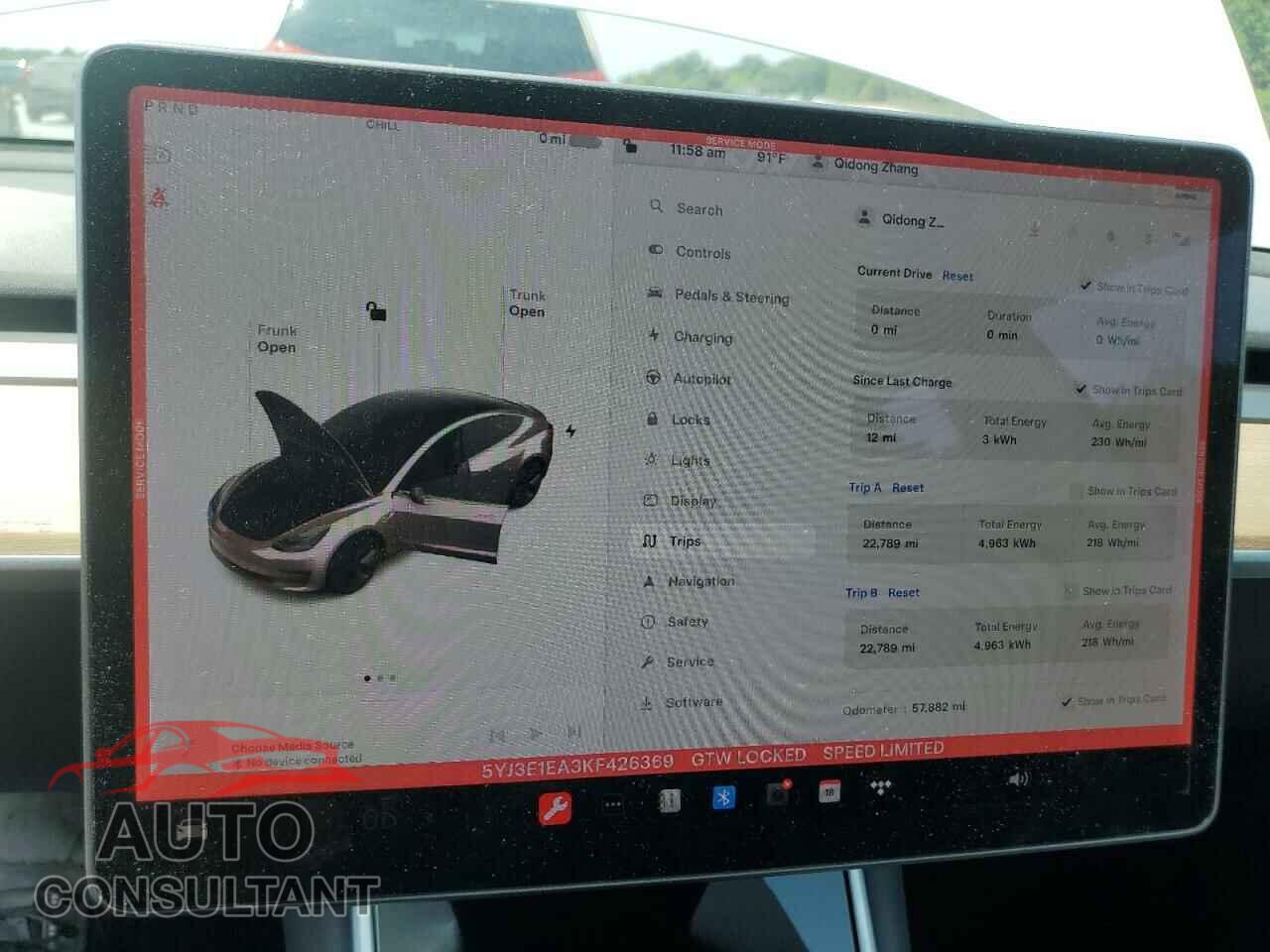 TESLA MODEL 3 2019 - 5YJ3E1EA3KF426369