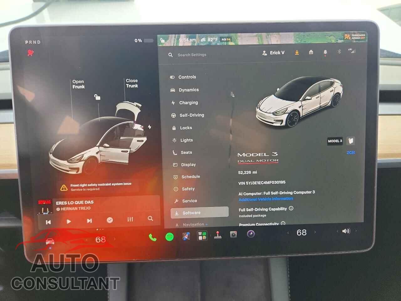 TESLA MODEL 3 2021 - 5YJ3E1EC4MF030195