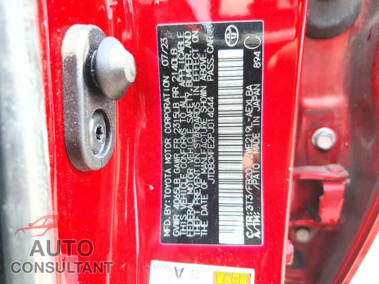 TOYOTA COROLLA 2023 - JTDBCMFE2PJ014044