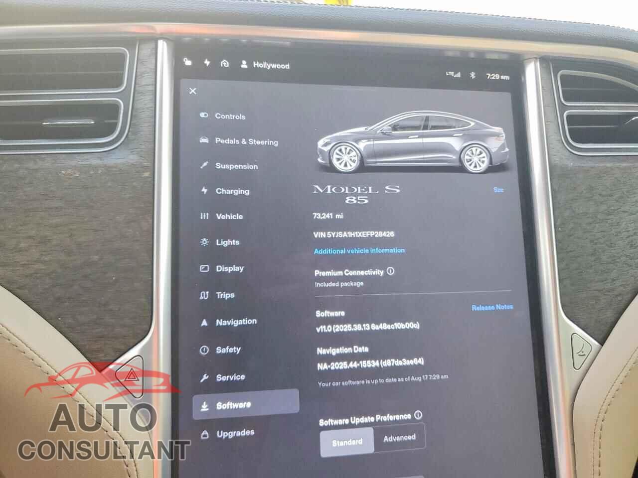 TESLA MODEL S 2014 - 5YJSA1H1XEFP28426