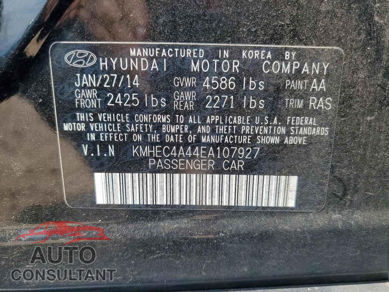 HYUNDAI SONATA 2014 - KMHEC4A44EA107927