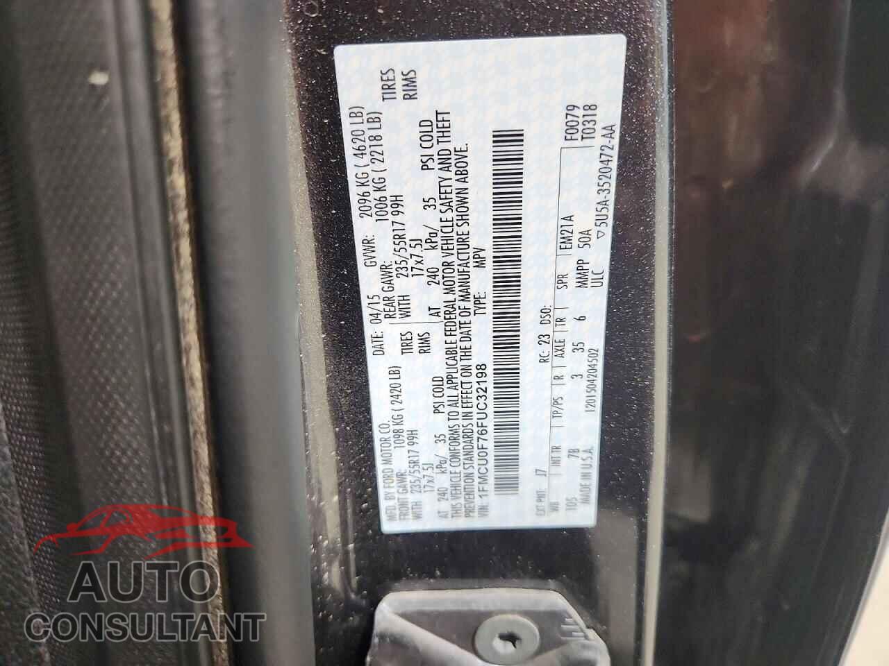 FORD ESCAPE 2015 - 1FMCU0F76FUC32198