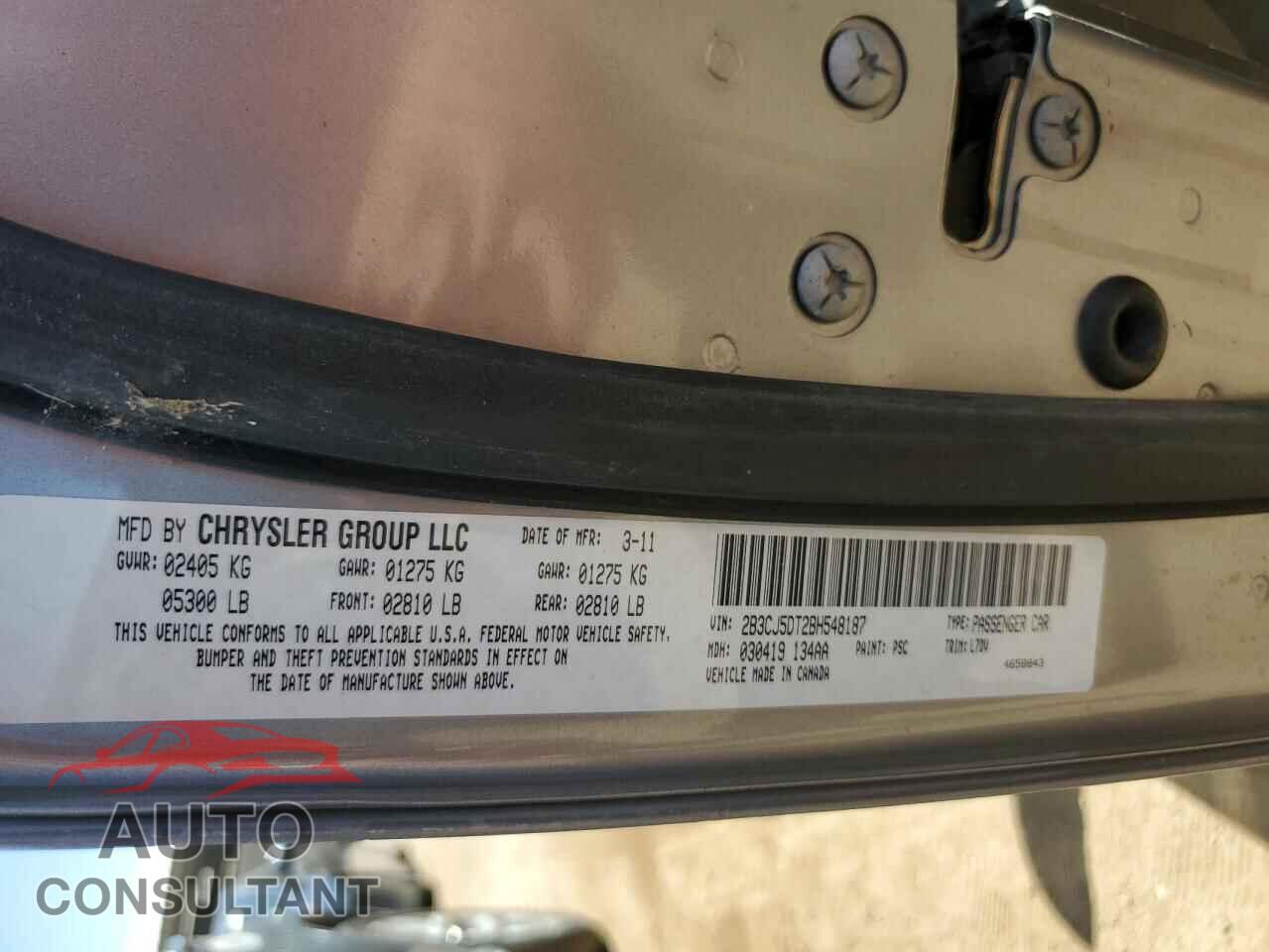 DODGE CHALLENGER 2011 - 2B3CJ5DT2BH548187