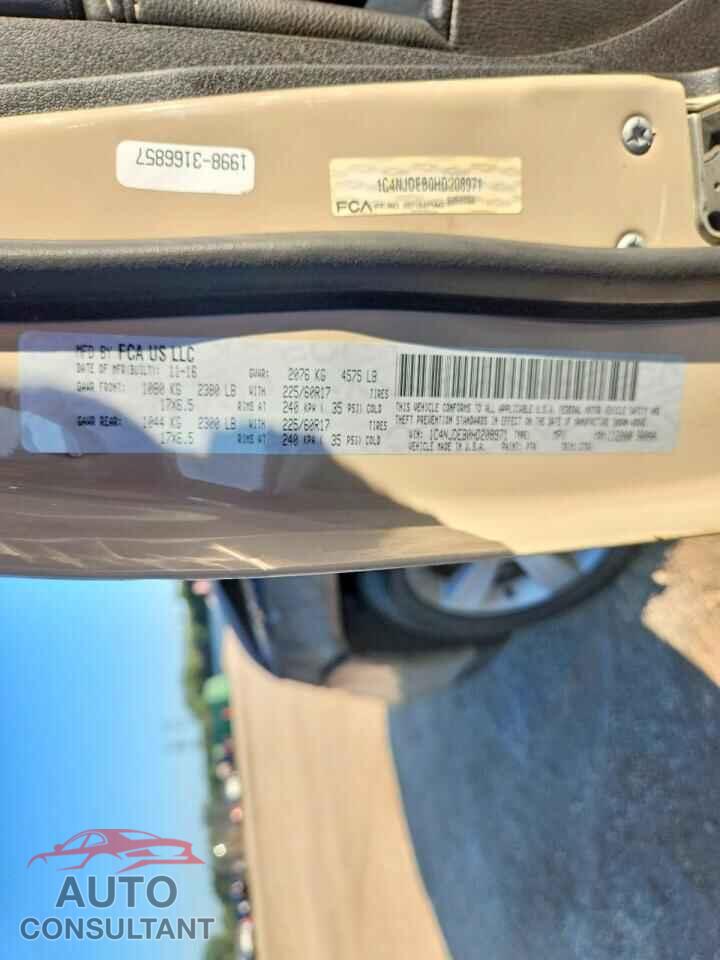 JEEP COMPASS 2017 - 1C4NJDEB0HD208971
