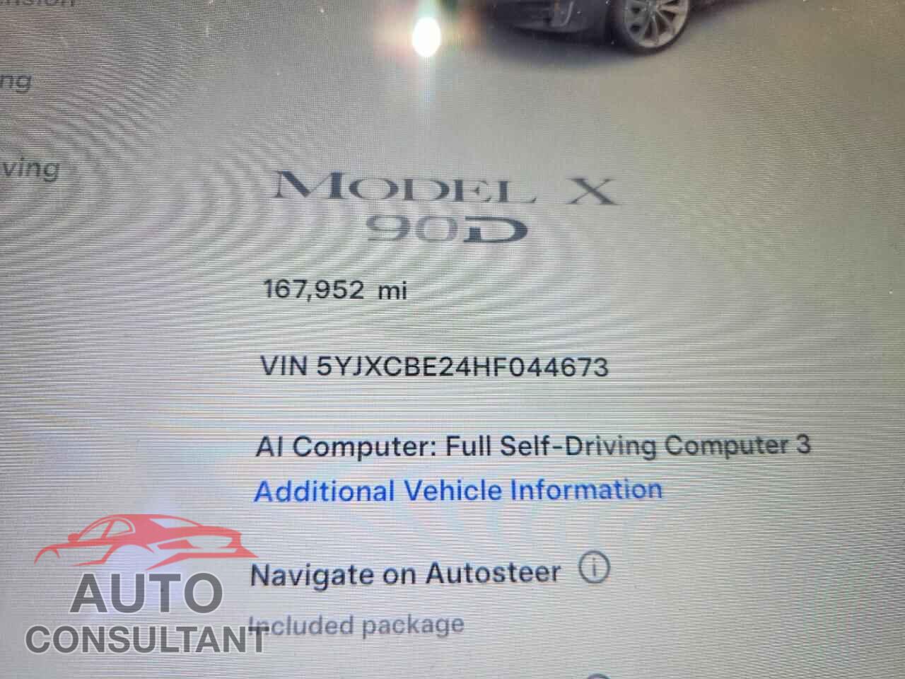 TESLA MODEL X 2017 - 5YJXCBE24HF044673