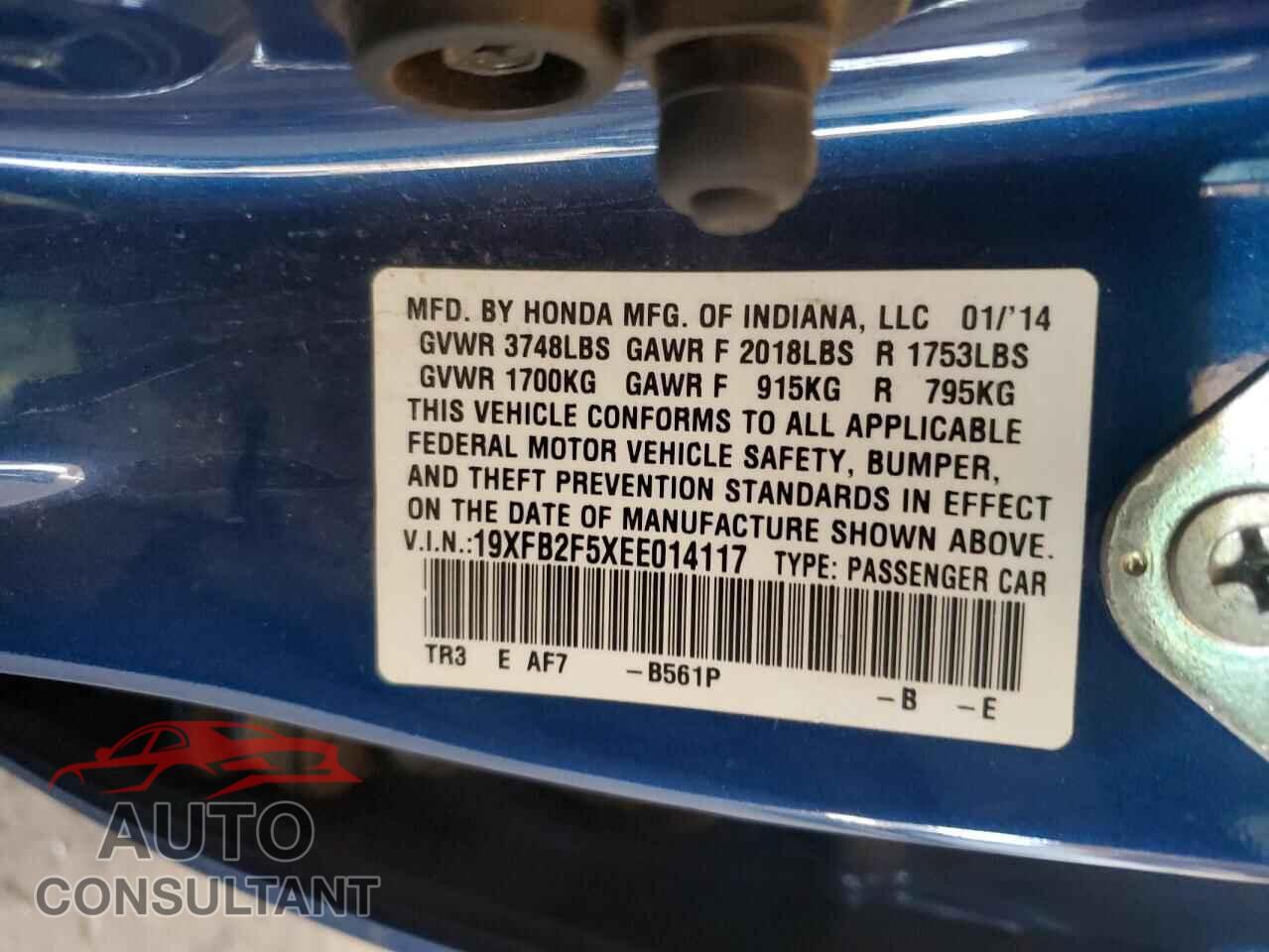 HONDA CIVIC 2014 - 19XFB2F5XEE014117