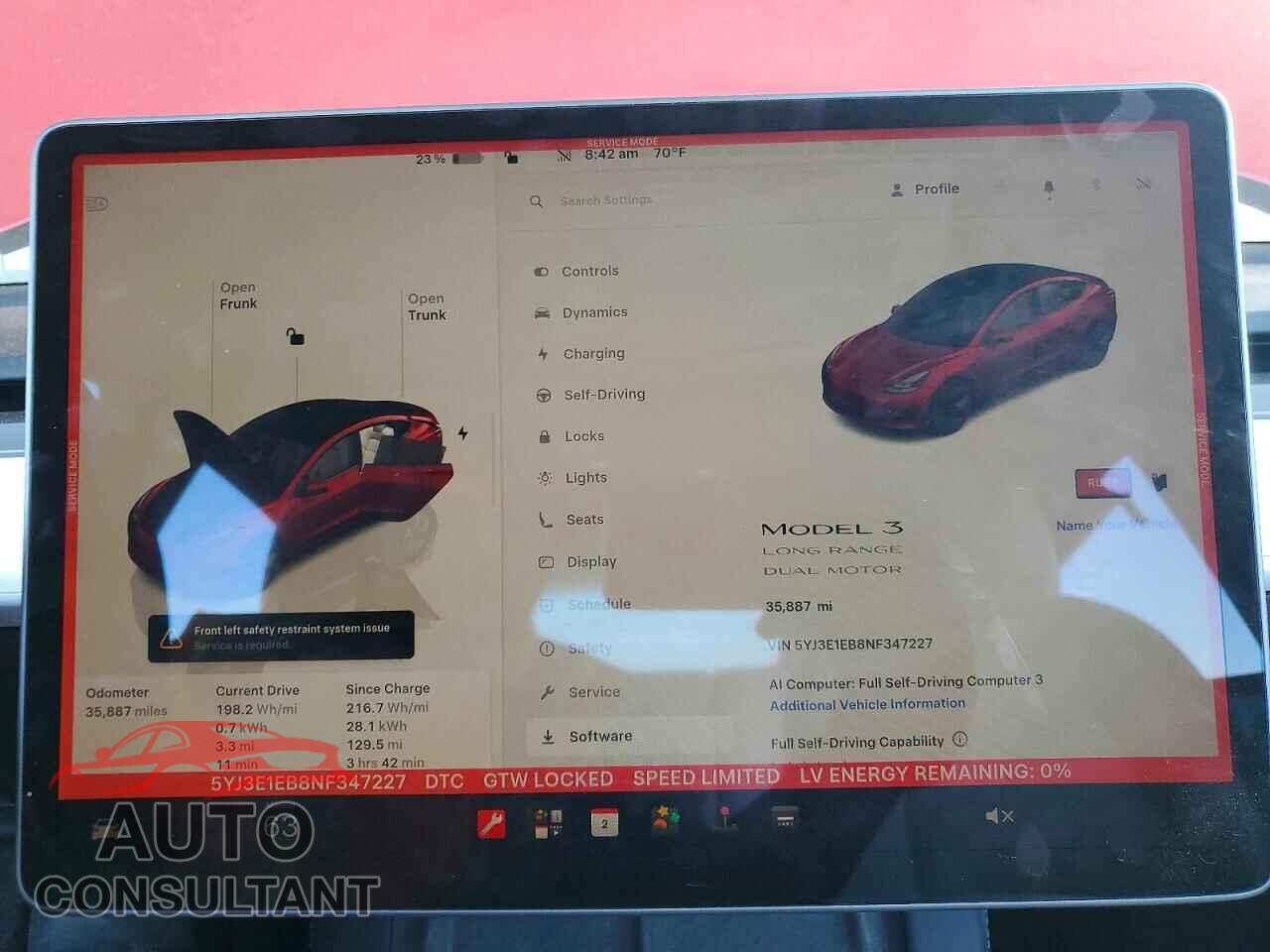 TESLA MODEL 3 2022 - 5YJ3E1EB8NF347227