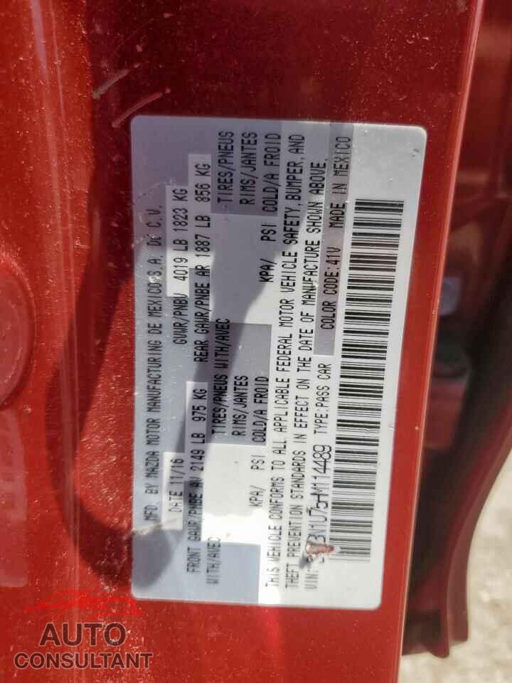 MAZDA 3 2017 - 3MZBN1U75HM114489
