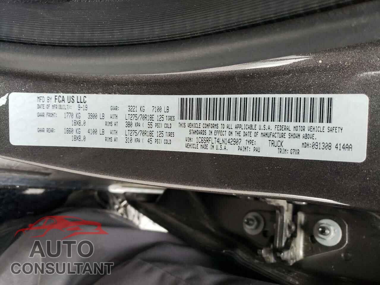 RAM 1500 2020 - 1C6SRFLT4LN142907