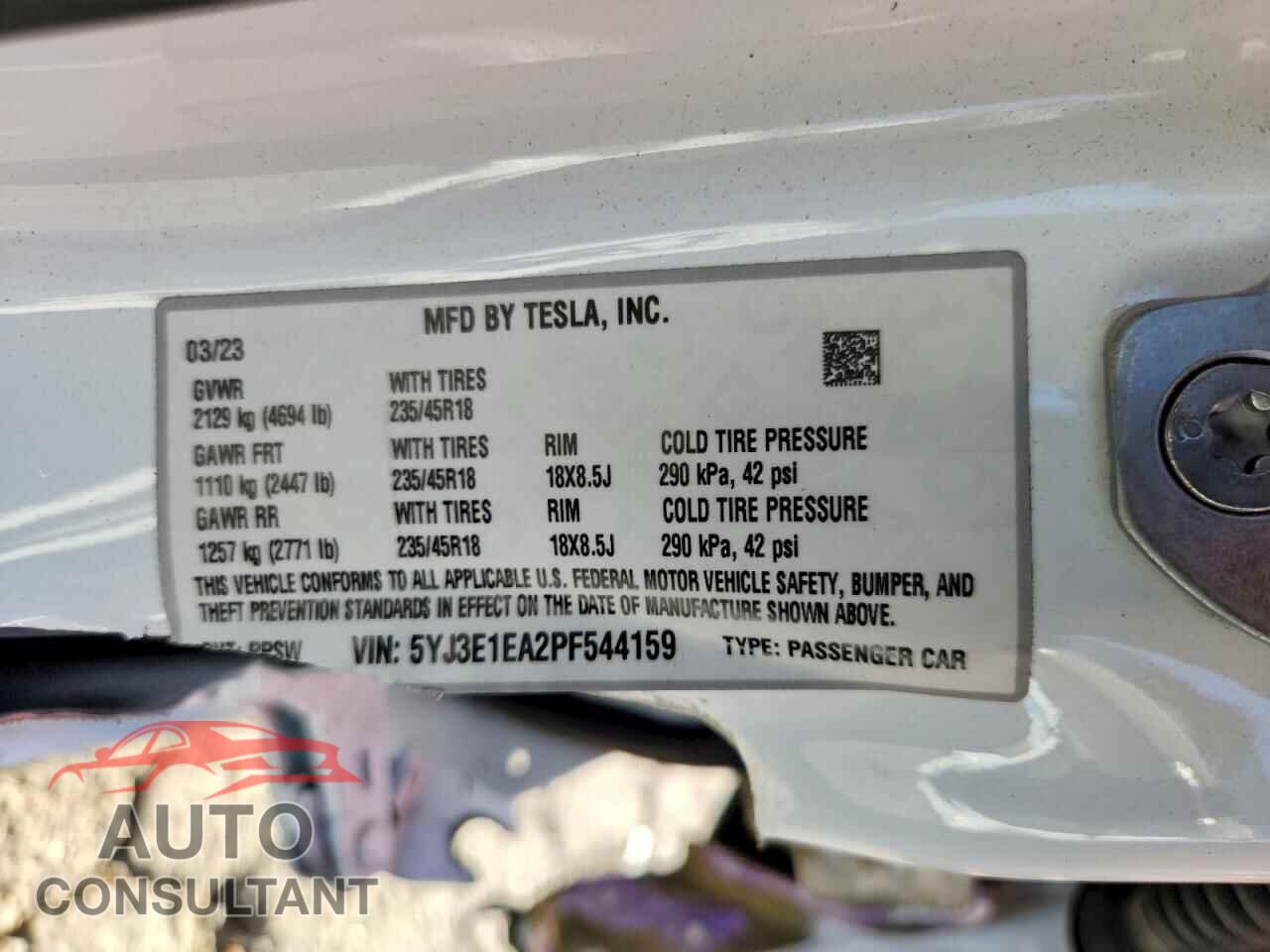 TESLA MODEL 3 2023 - 5YJ3E1EA2PF544159