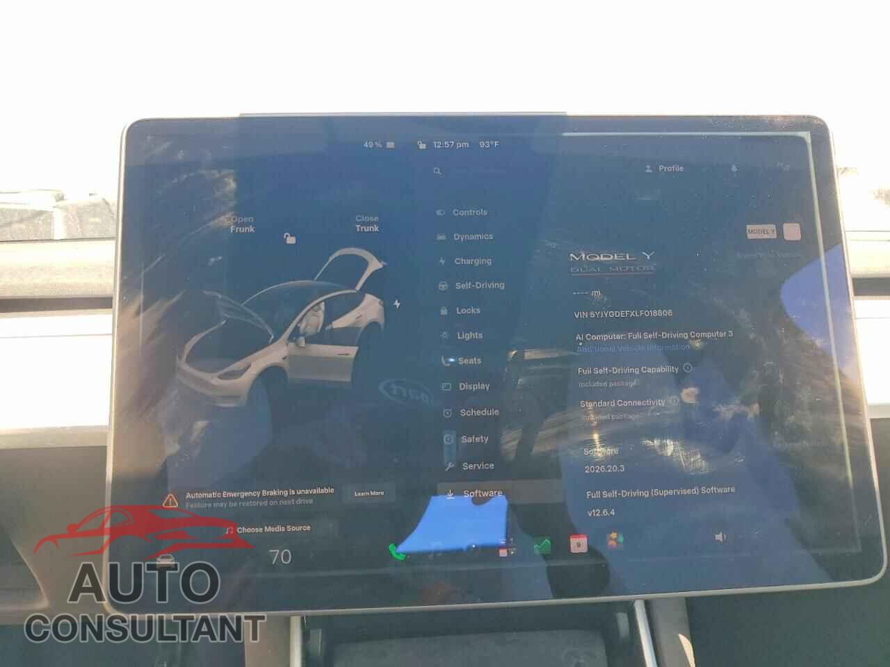 TESLA MODEL Y 2020 - 5YJYGDEFXLF018806