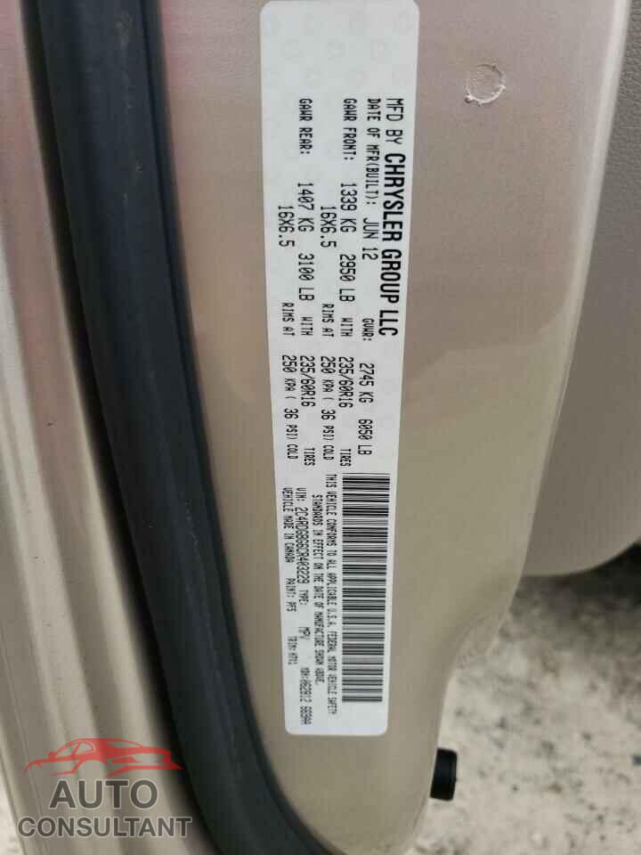 DODGE CARAVAN 2012 - 2C4RDGBG6CR403229