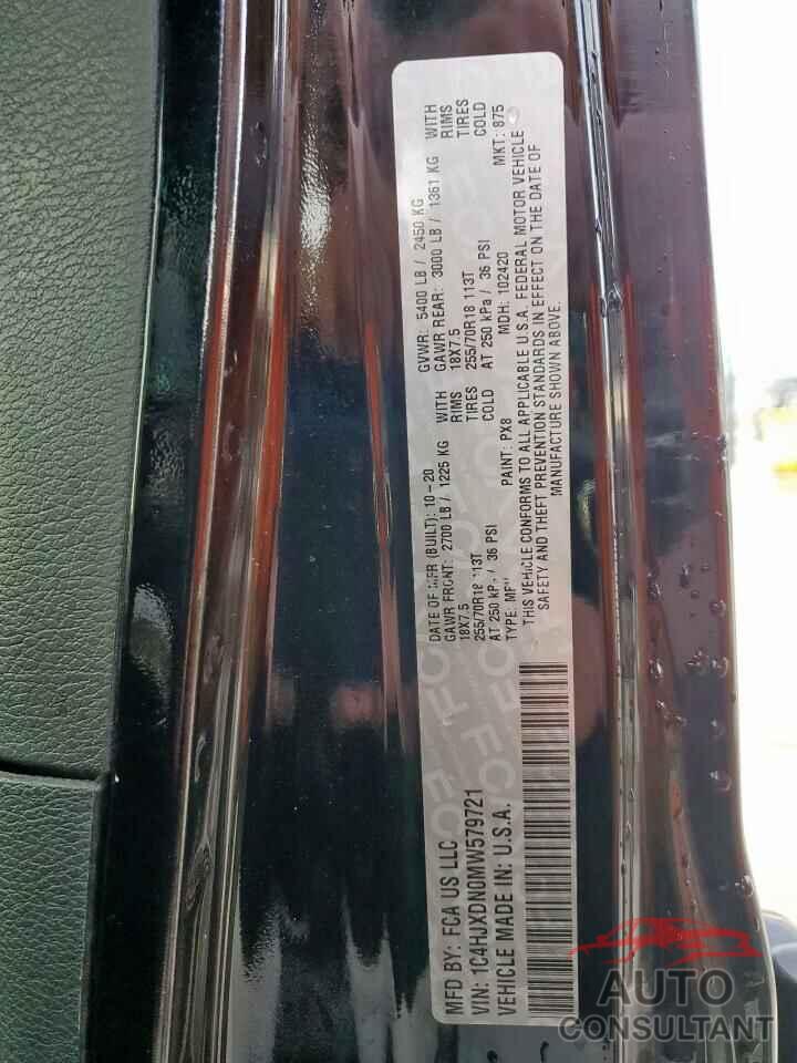 JEEP WRANGLER 2021 - 1C4HJXDN0MW579721