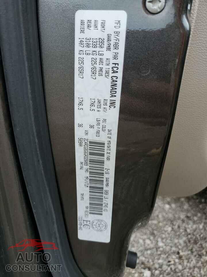 DODGE CARAVAN 2016 - 2C4RDGBG6GR326089