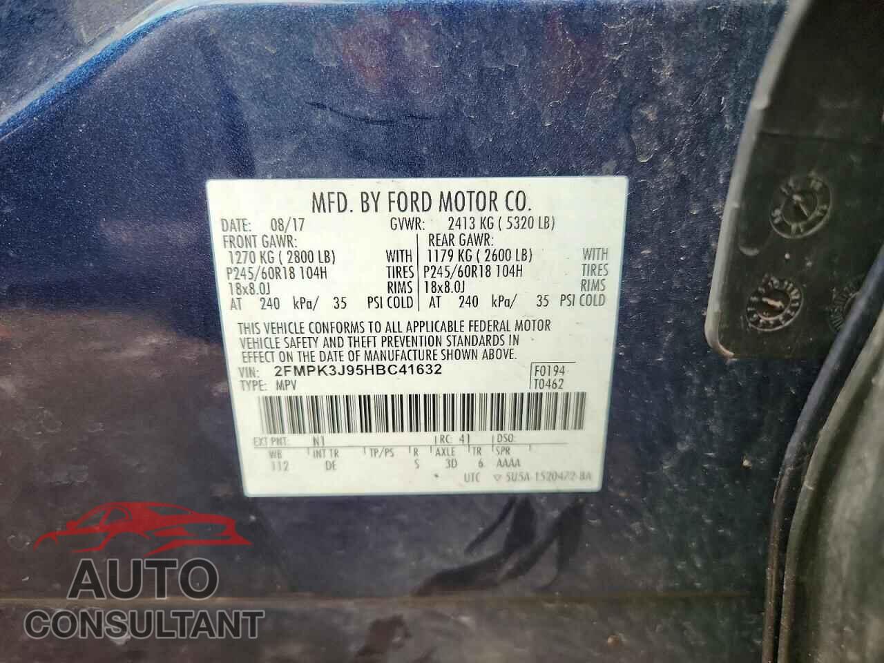 FORD EDGE 2017 - 2FMPK3J95HBC41632