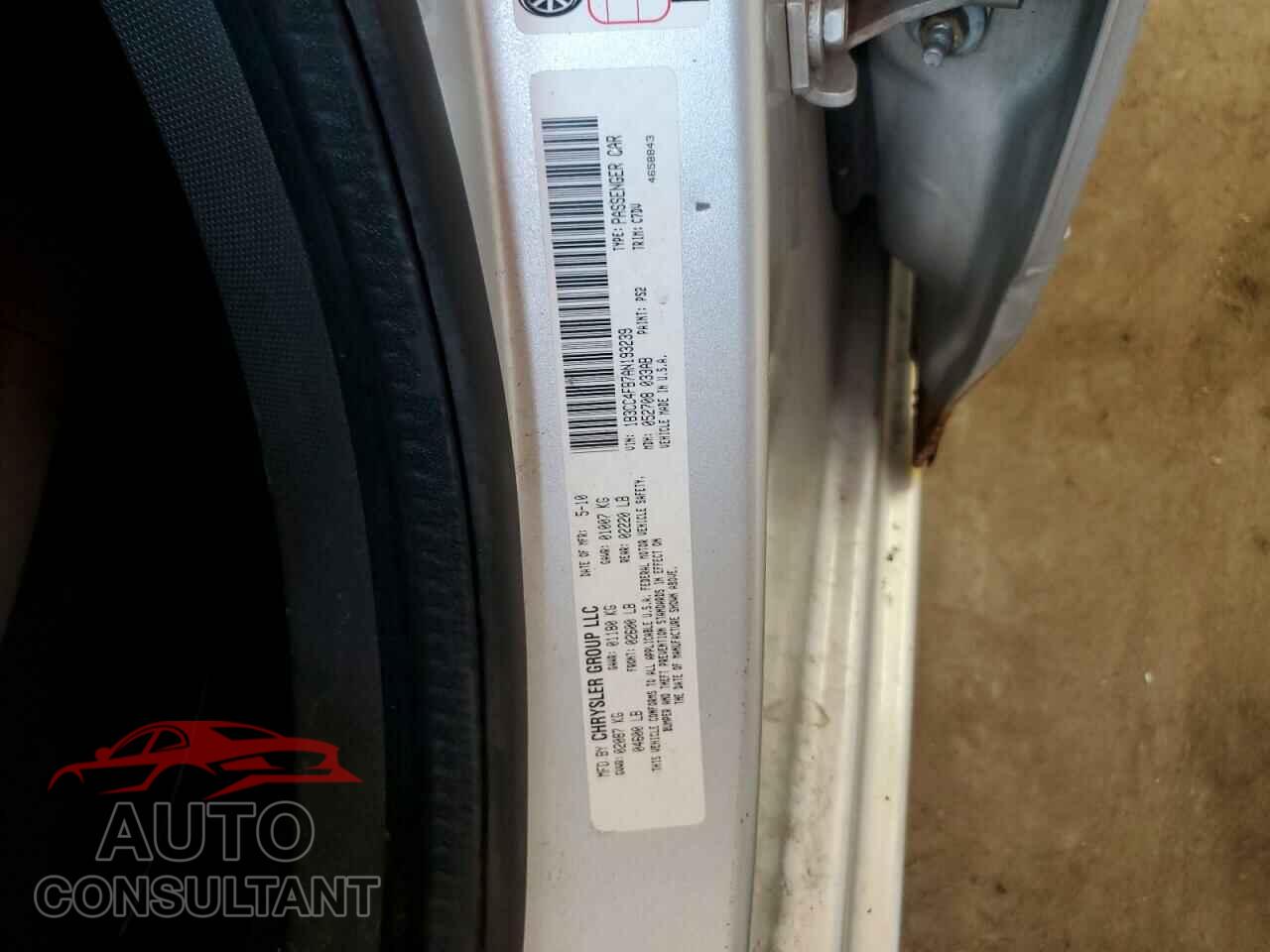 DODGE AVENGER 2010 - 1B3CC4FB7AN193239